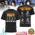 KISS Rock and Roll All Nite Cartoon Abbey Road Parody T Shirt - Limotees LLC