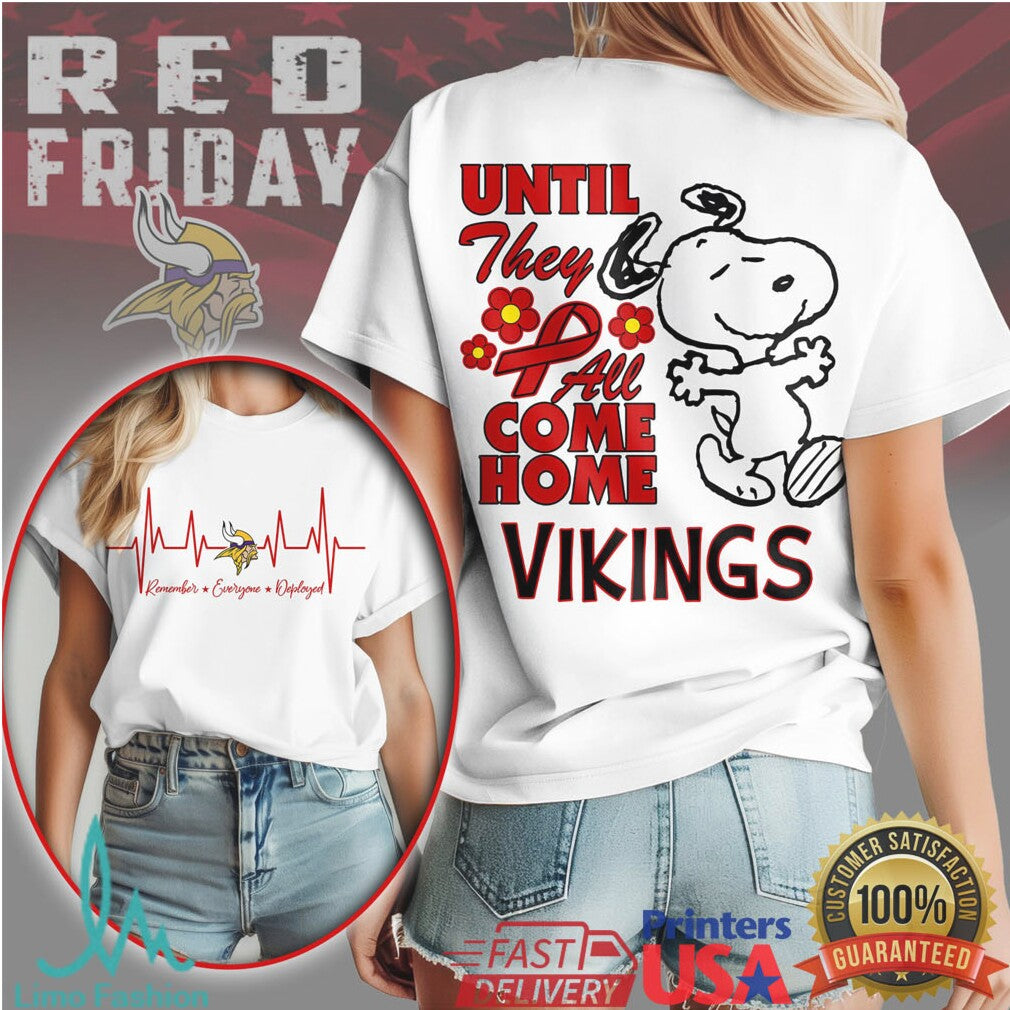 Minnesota Vikings Official NFL Snoopy Red Friday 3D Shirt - Limotees LLC