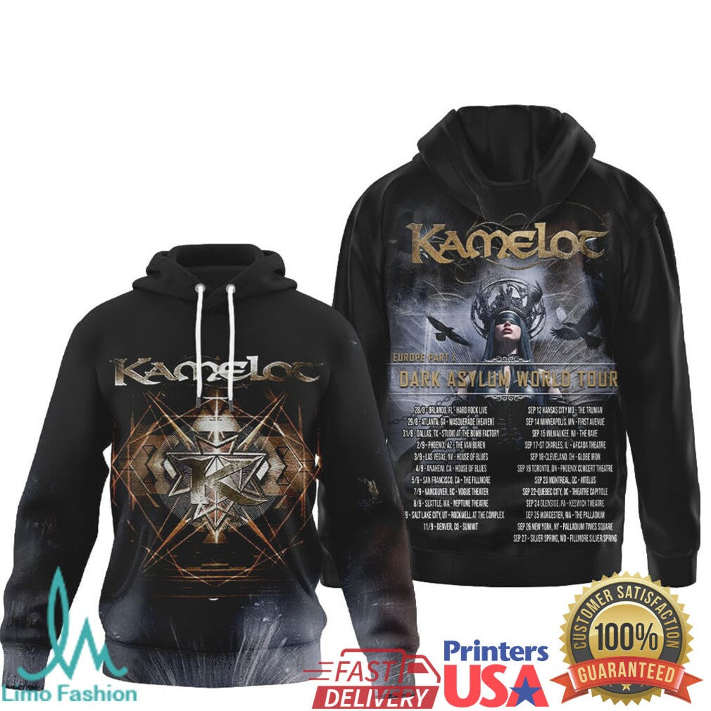 Kamelot Dark Asylum World Tour Band Logo Hoodie and T Shirt - Limotees LLC