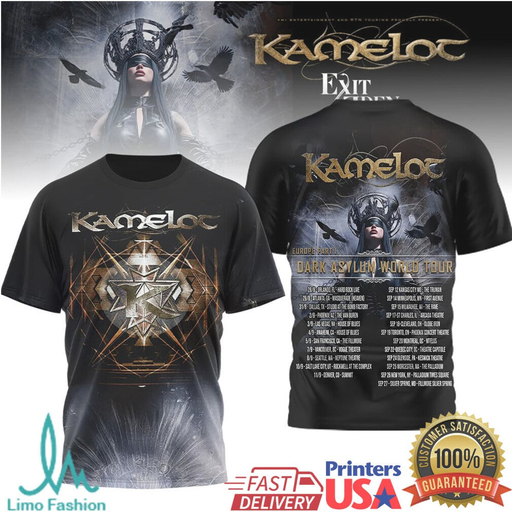 Kamelot Dark Asylum World Tour Band Logo Hoodie and T Shirt - Limotees LLC