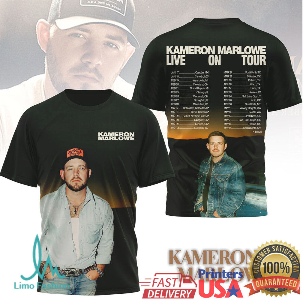 Kameron Marlowe Official Tour 2026 Merchandise Portrait T Shirt - Limotees LLC