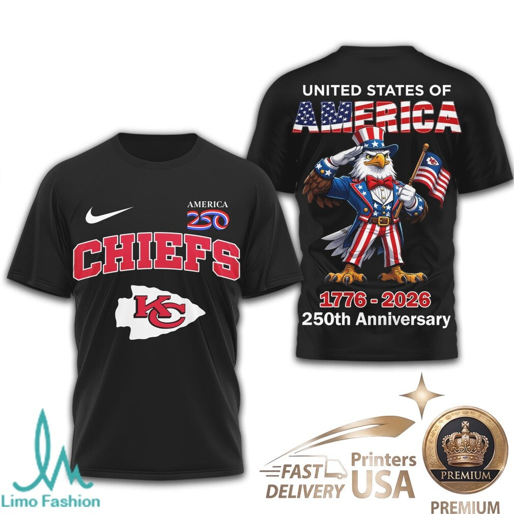 Kansas City Chiefs 250th Anniversary Patriotic Eagle T Shirt - Limotees LLC