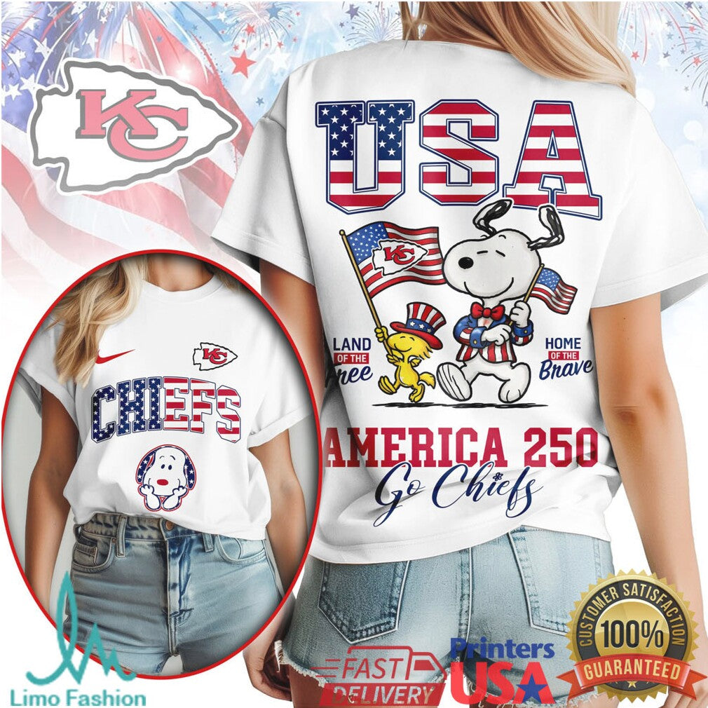 Kansas City Chiefs America 250 Snoopy Patriotic Fan Apparel - Limotees LLC
