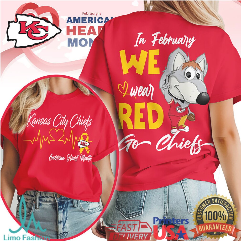 Kansas City Chiefs American Heart Month In February We Wear Red T Shirt