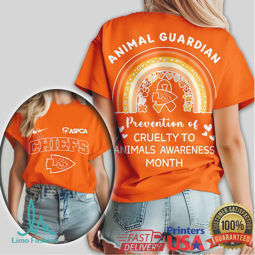 Kansas City Chiefs Animal Guardian Prevention of Cruelty to Animals Awareness T Shirt - Limotees LLC