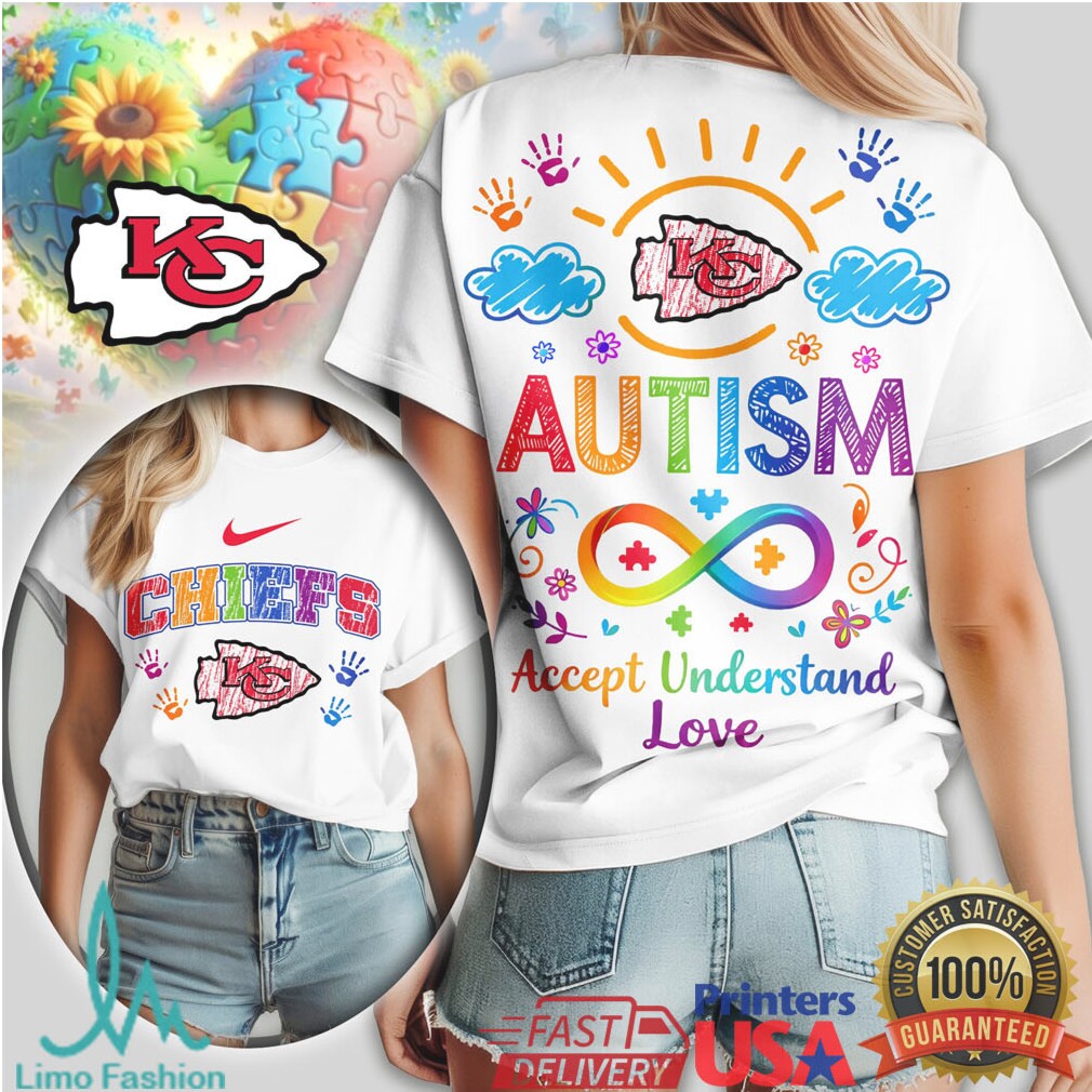 Kansas City Chiefs Autism Awareness Accept Understand Love Infinity T Shirt - Limotees LLC