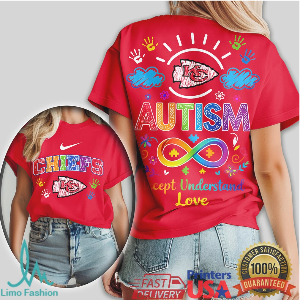 Kansas City Chiefs Autism Awareness Accept Understand Love Infinity T Shirt - Limotees LLC