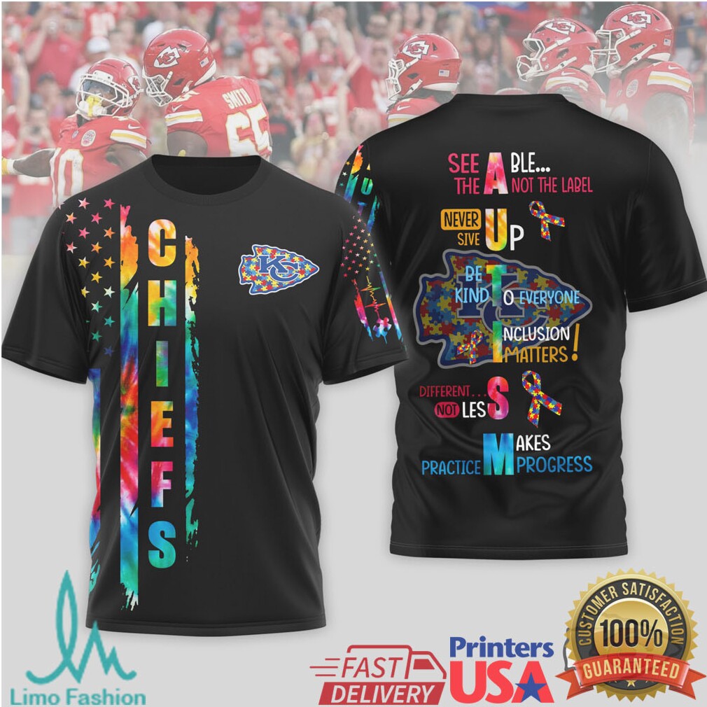 Kansas City Chiefs Autism Awareness Inclusion Matters Graphic T Shirt - Limotees LLC