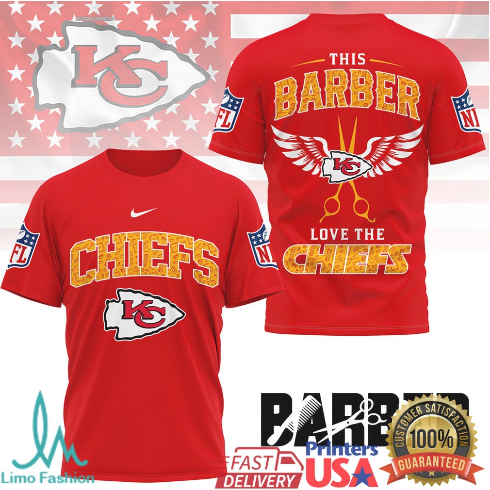 Kansas City Chiefs Barber Edition Wings and Scissors Graphic Tee - Limotees LLC
