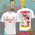 Kansas City Chiefs Beavis and ButHead Retro Cartoon Fan T Shirt - Limotees LLC