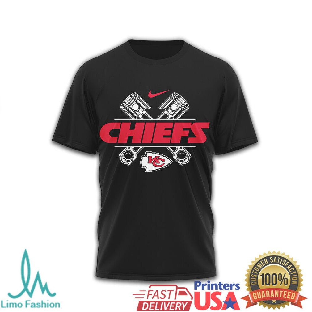 Kansas City Chiefs Biker T Shirt Live to Ride Motorcycle Design - Limotees LLC