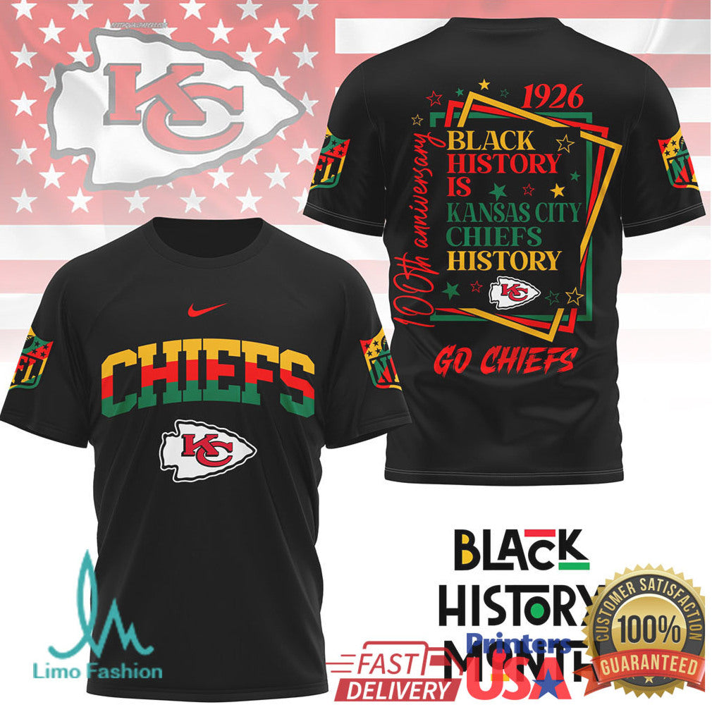 Kansas City Chiefs Black History Month T Shirt100th Anniversary Edition - Limotees LLC
