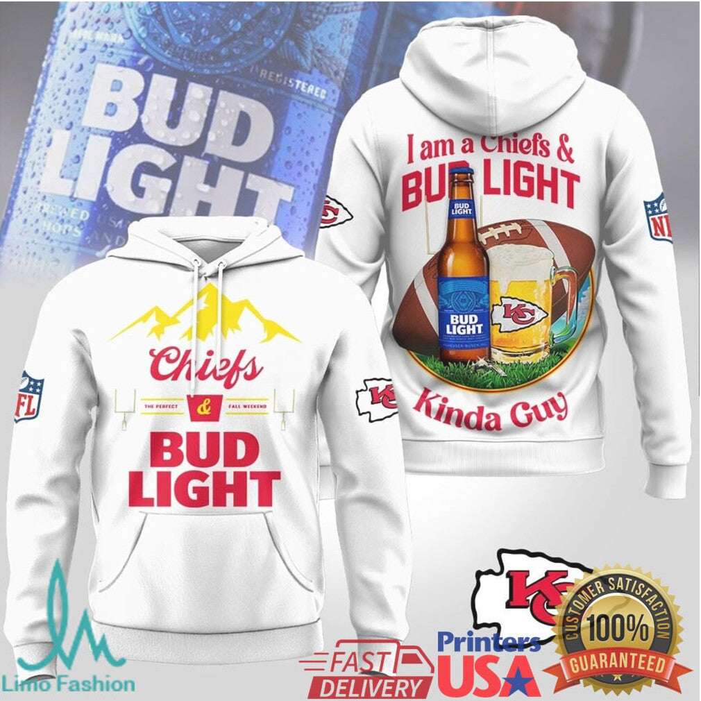 Kansas City Chiefs Bud Light Kinda Guy Girl Tshirt Hoodie - Limotees LLC
