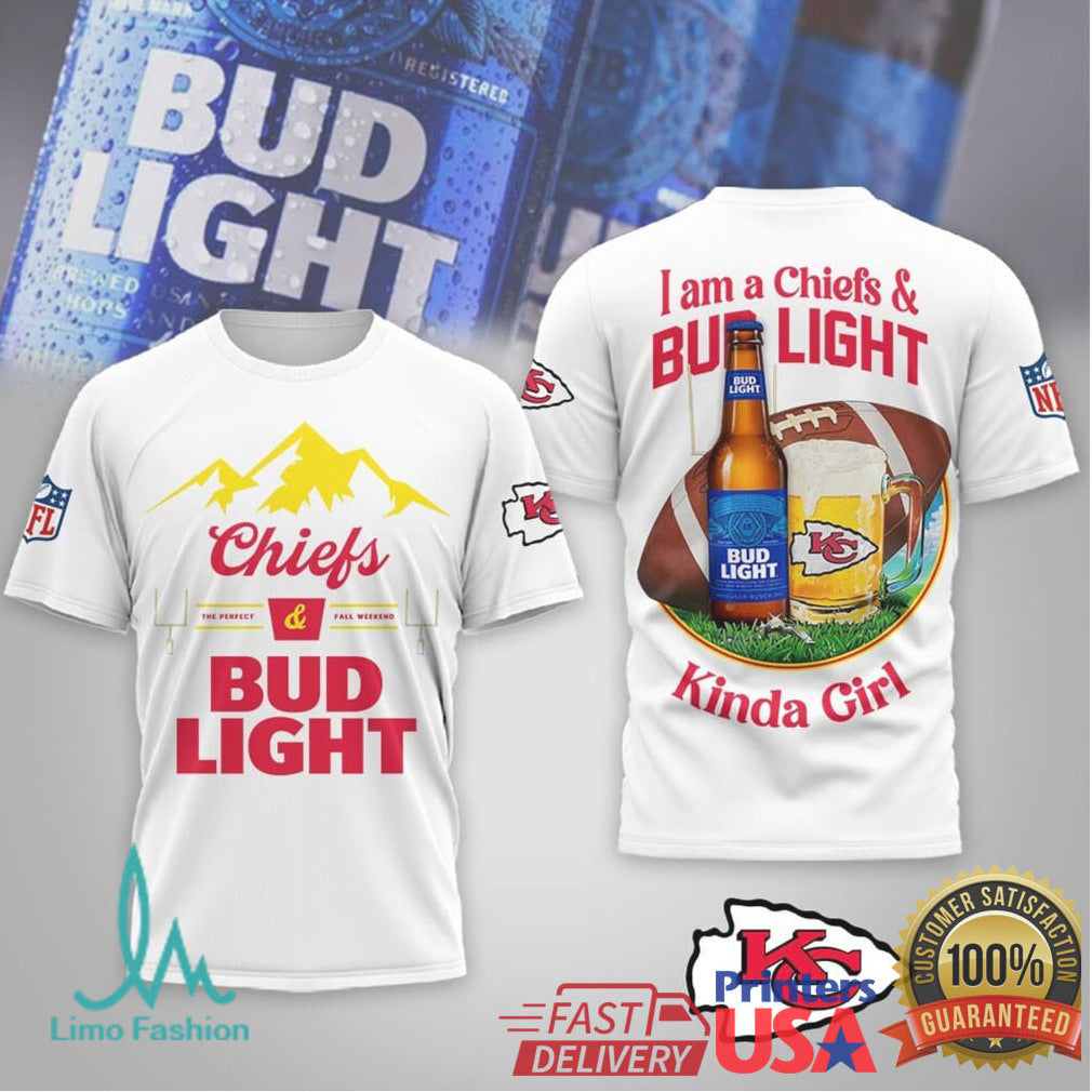 Kansas City Chiefs Bud Light Kinda Guy Girl Tshirt Hoodie - Limotees LLC