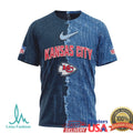 Kansas City Chiefs Custom Name & Number Ripped Denim Style 3D NFL T Shirt - Limotees LLC