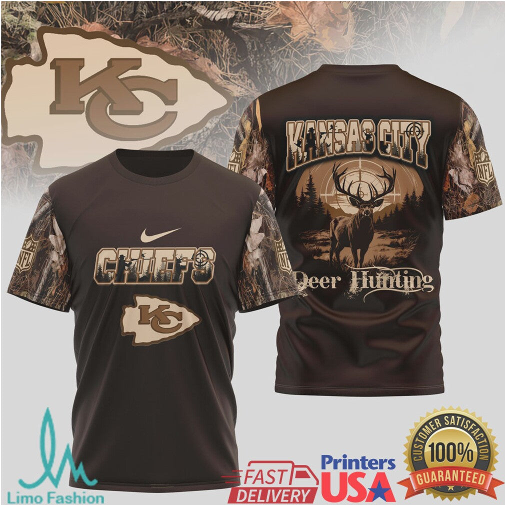 Kansas City Chiefs Deer Hunting Camo Tshirt - Limotees LLC