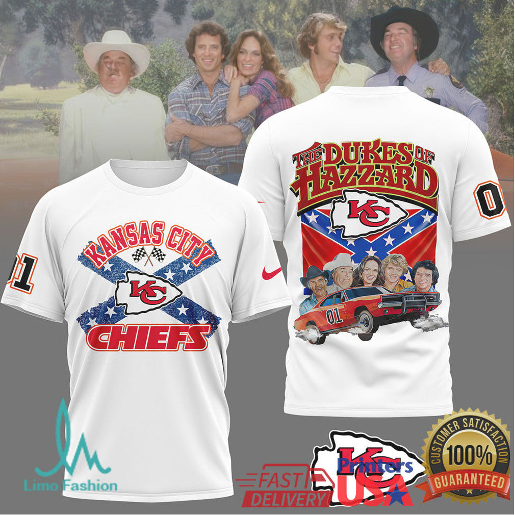 Kansas City Chiefs Dukes of Hazzard General Lee Mashup T Shirt - Limotees LLC