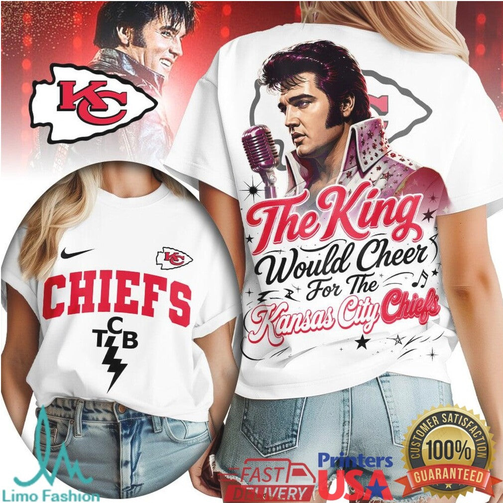 Kansas City Chiefs Elvis Presley TCB The King Game Day T Shirt - Limotees LLC