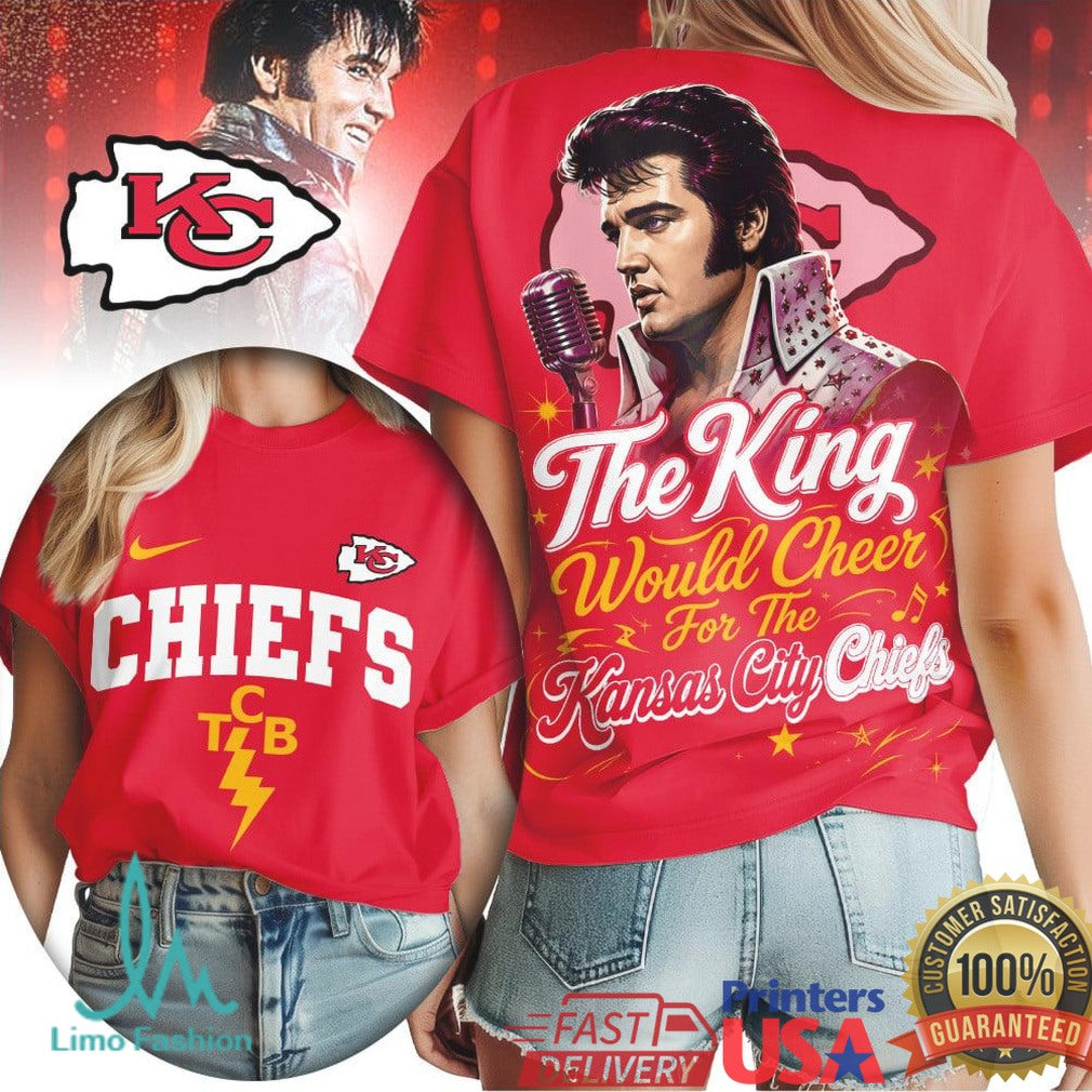 Kansas City Chiefs Elvis Presley TCB The King Game Day T Shirt - Limotees LLC