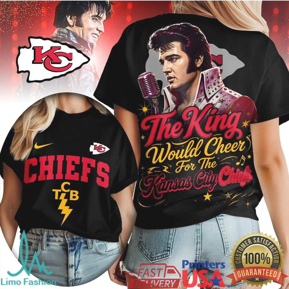 Kansas City Chiefs Elvis Presley TCB The King Game Day T Shirt - Limotees LLC