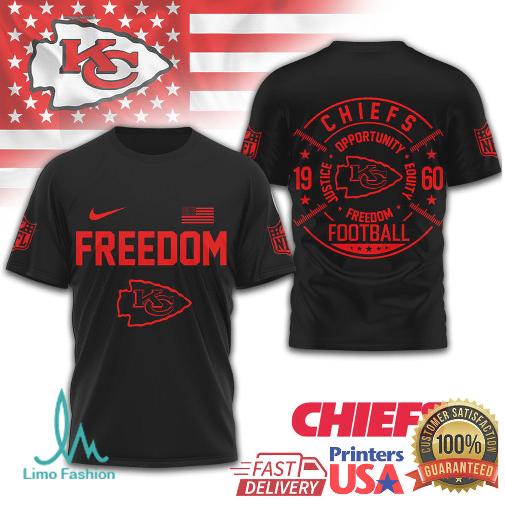 Kansas City Chiefs Freedom Football Justice Opportunity Equity T Shirt - Limotees LLC