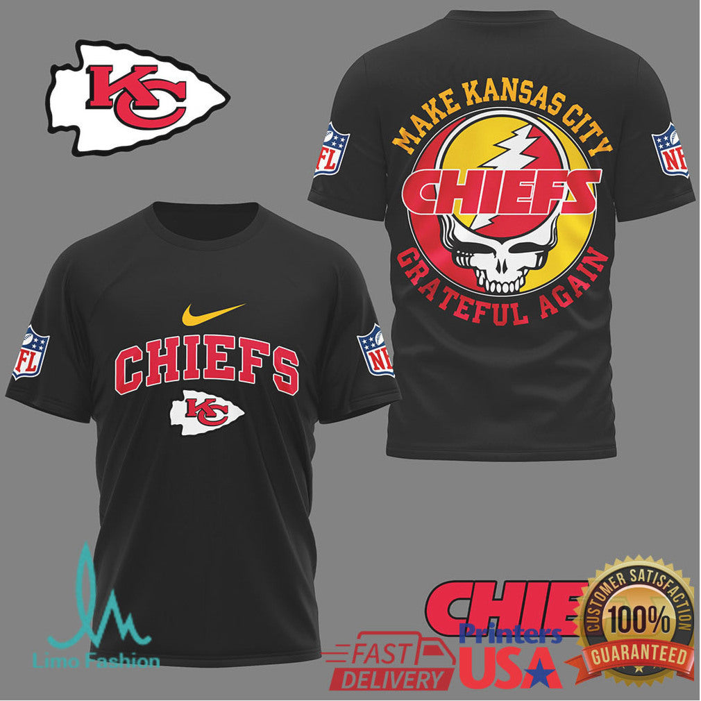 Kansas City Chiefs Grateful Dead Steal Your Face Football Tshirt - Limotees LLC