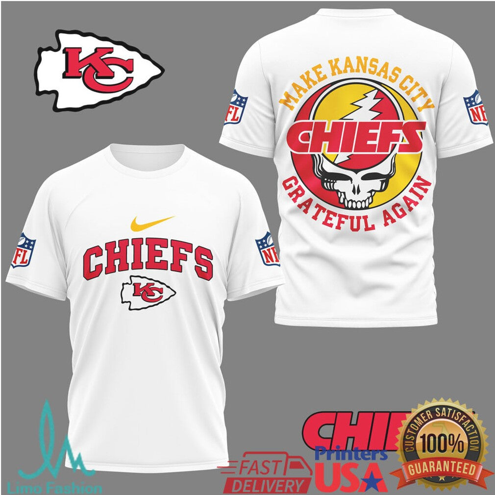 Kansas City Chiefs Grateful Dead Steal Your Face Football Tshirt - Limotees LLC