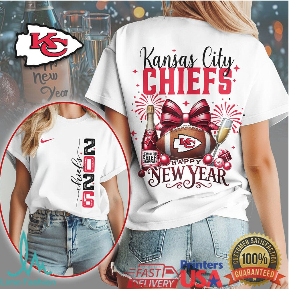 Kansas City Chiefs Happy New Year 2026 Super Fan Holiday T Shirt - Limotees LLC