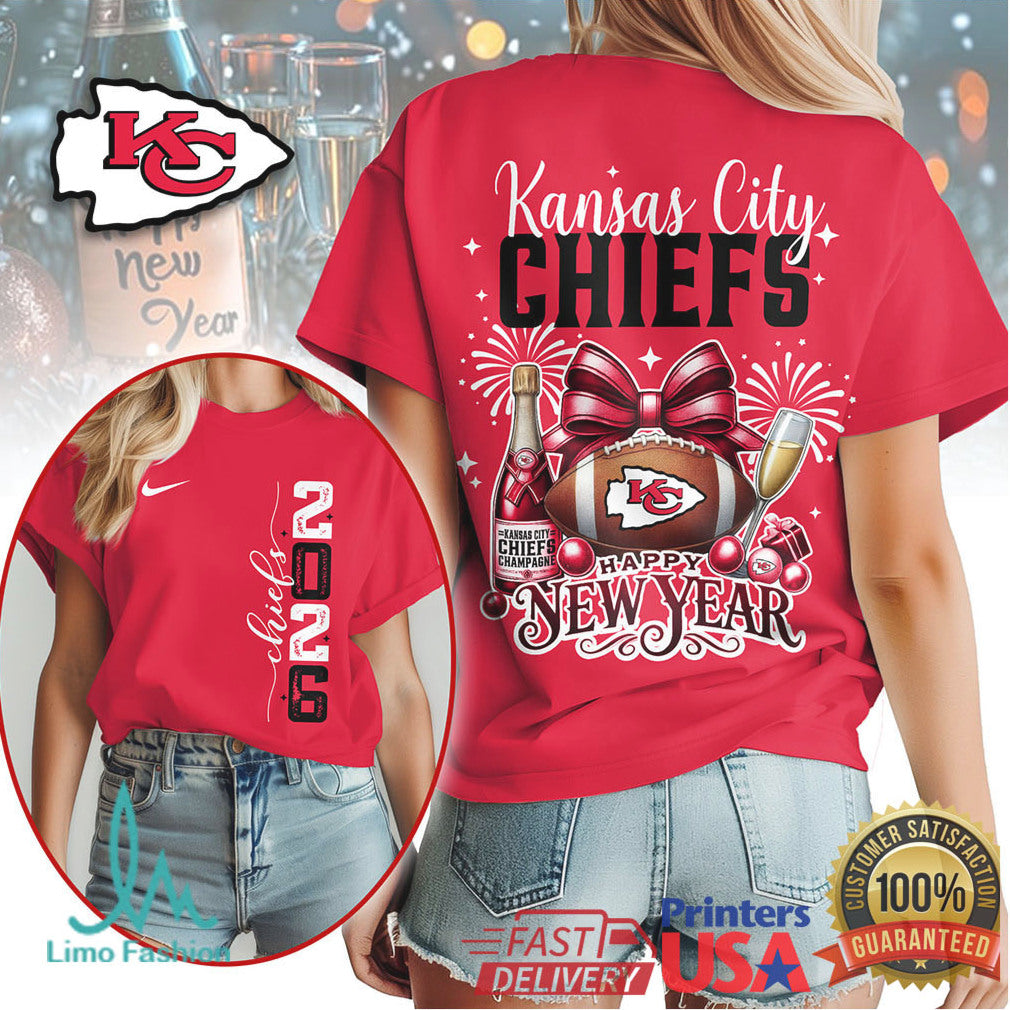Kansas City Chiefs Happy New Year 2026 Super Fan Holiday T Shirt - Limotees LLC