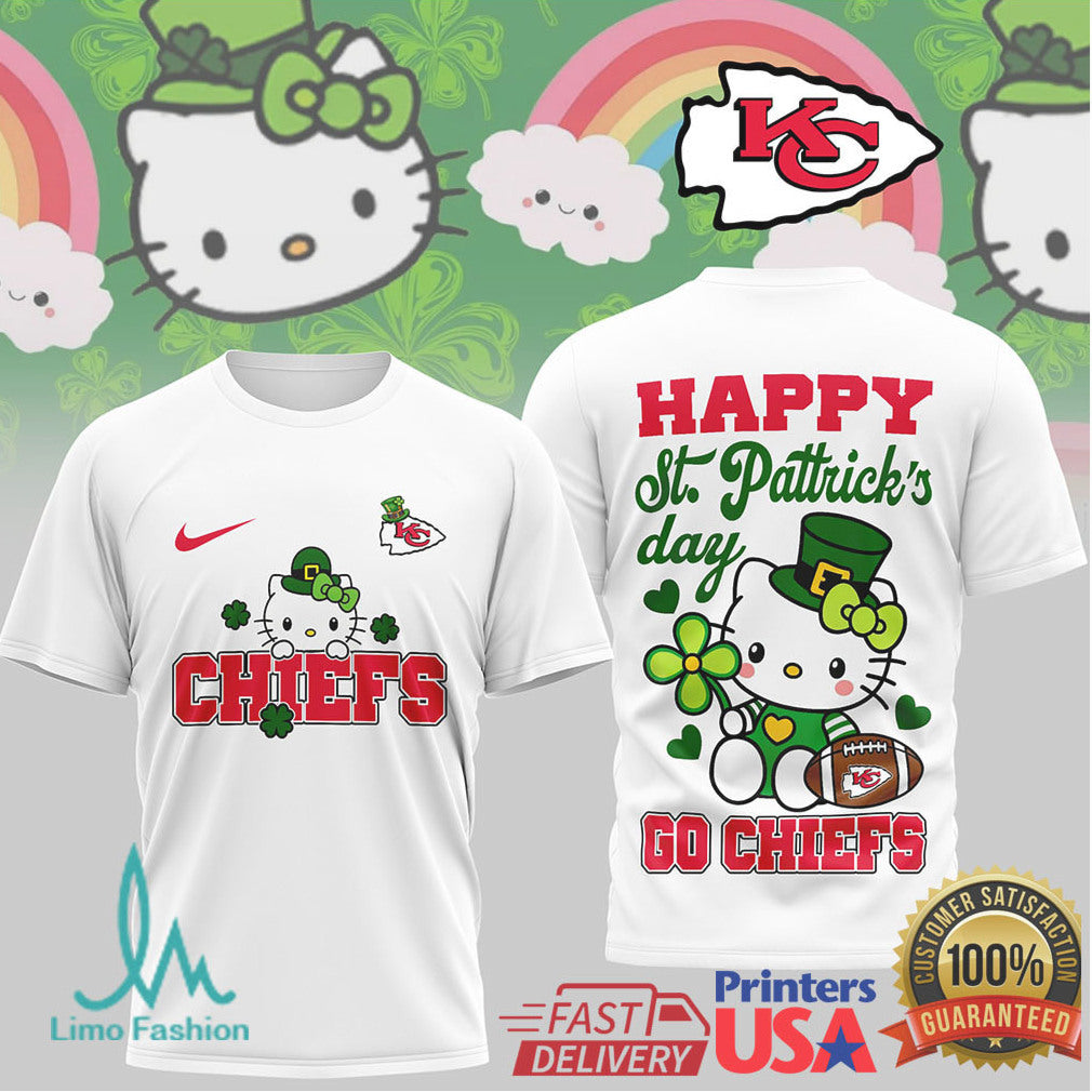 Kansas City Chiefs Hello Kitty St. Patrick's Day Lucky Charm Shirt - Limotees LLC