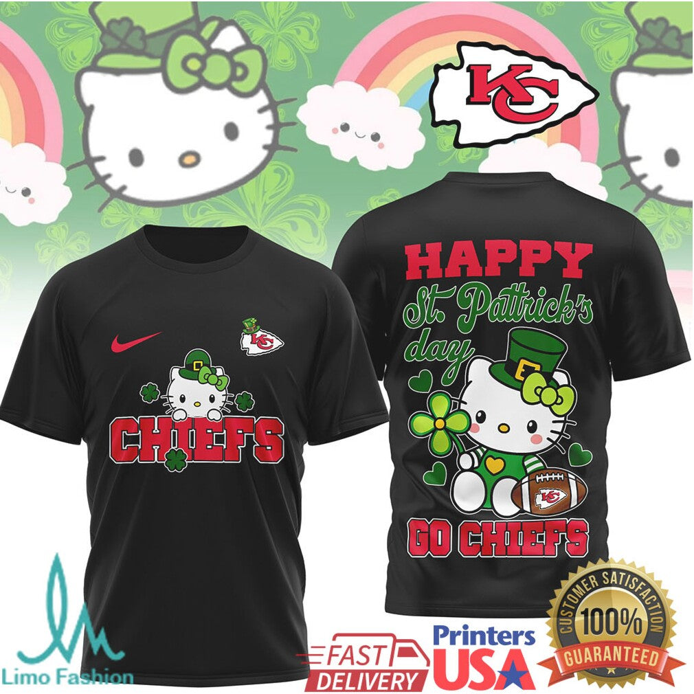 Kansas City Chiefs Hello Kitty St. Patrick's Day Lucky Charm Shirt - Limotees LLC