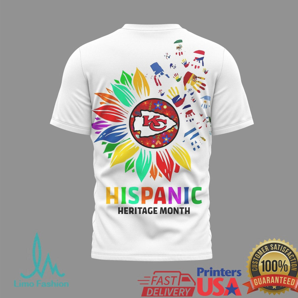 Kansas City Chiefs Hispanic Heritage Month T Shirt NFL Latino Pride Sunflower Design - Limotees LLC