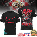 Kansas City Chiefs “I Bleed White & Red” Heart Fan T Shirt - Limotees LLC