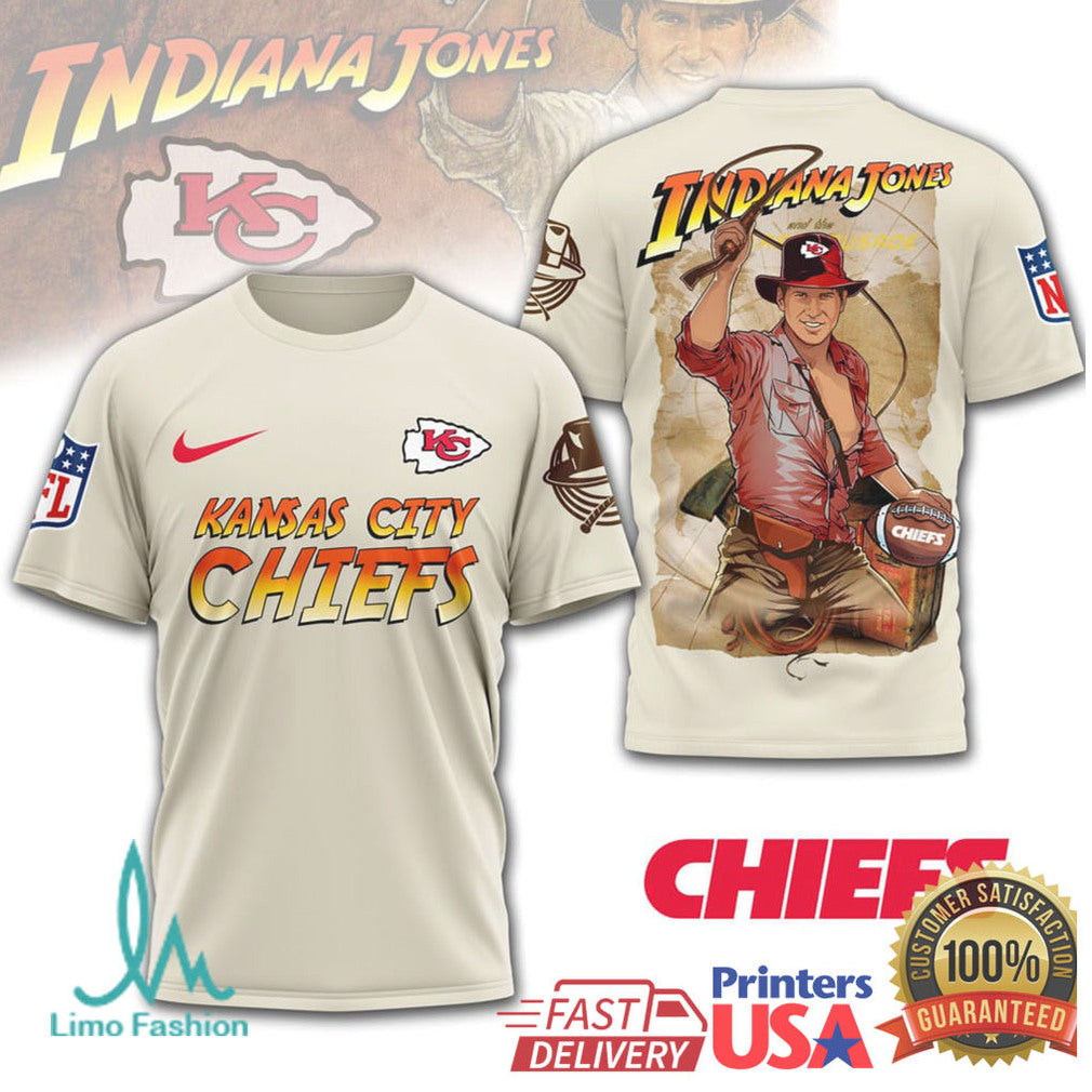 Kansas City Chiefs Indiana Jones Raiders of the Lost Yard T Shirt - Limotees LLC