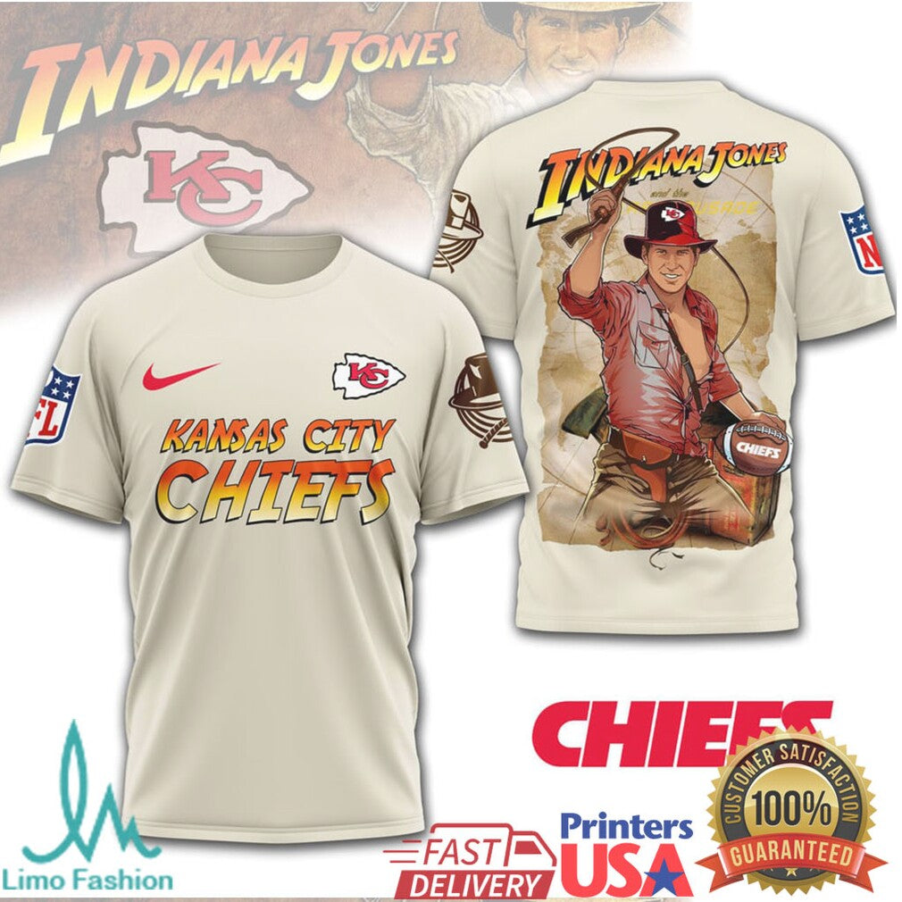 Kansas City Chiefs Indiana Jones Raiders of the Lost Yard T Shirt - Limotees LLC
