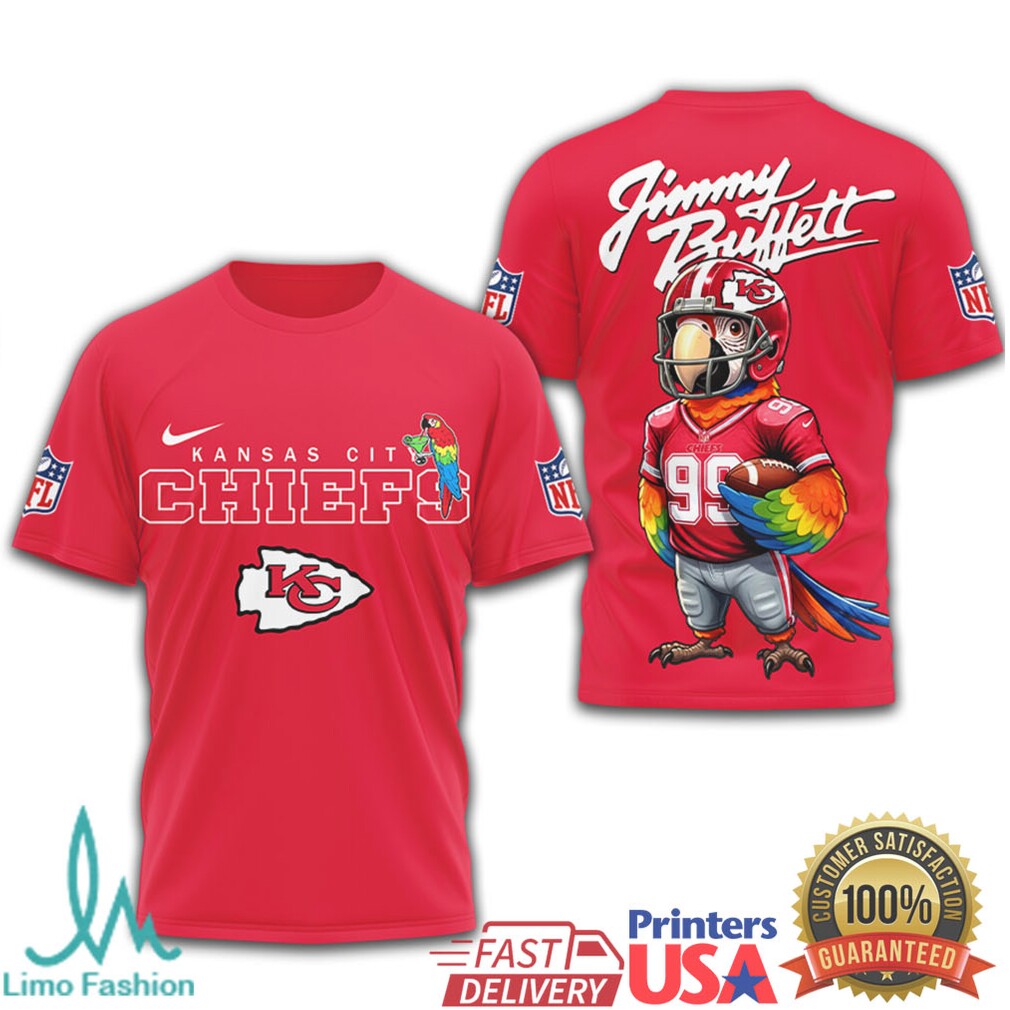 Kansas City Chiefs Jimmy Buffett Parrot Head Tribute Football Shirt - Limotees LLC