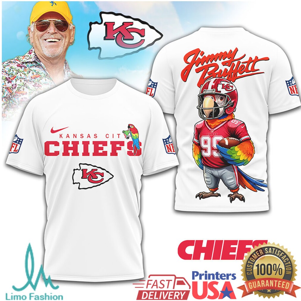 Kansas City Chiefs Jimmy Buffett Parrot Head Tribute Football Shirt - Limotees LLC
