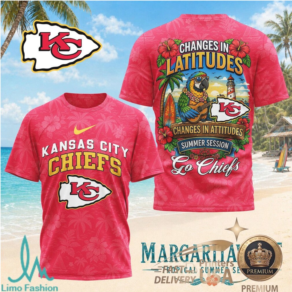 Kansas City Chiefs Margaritaville Changes In Latitudes Summer Session T Shirt - Limotees LLC