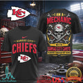 Kansas City Chiefs Mechanic Skull Pistons T Shirt - Limotees LLC