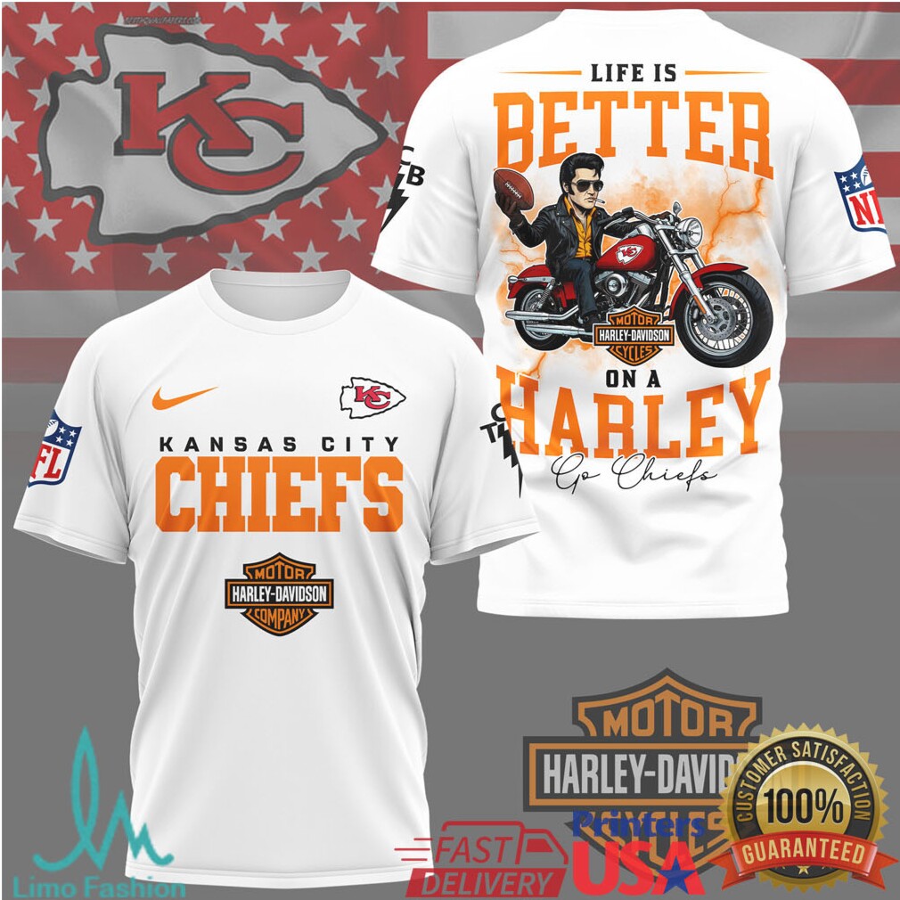 Kansas City Chiefs NFL x Harley Davidson Life Is Better On A Harley T Shirt