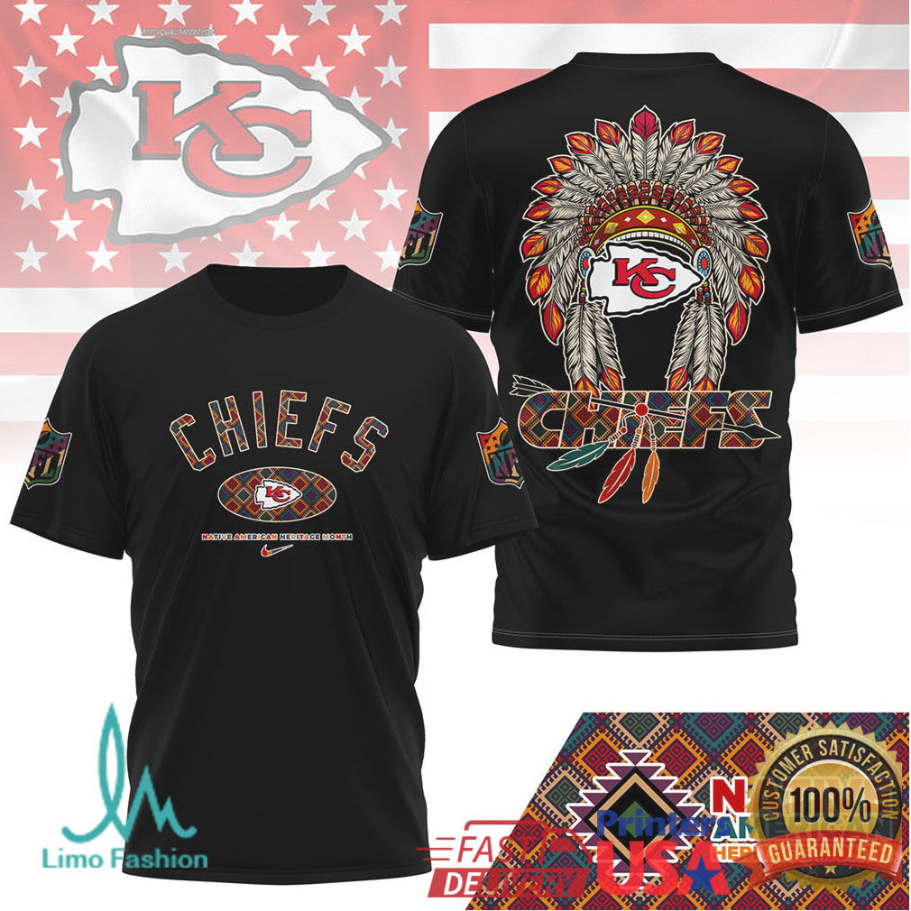 Kansas City Chiefs Native American Heritage Month Tribal T Shirt - Limotees LLC