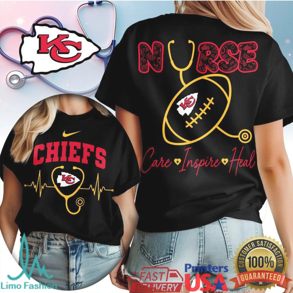 Kansas City Chiefs Nurse Gift T Shirt Medical Professional Football Fan Top - Limotees LLC
