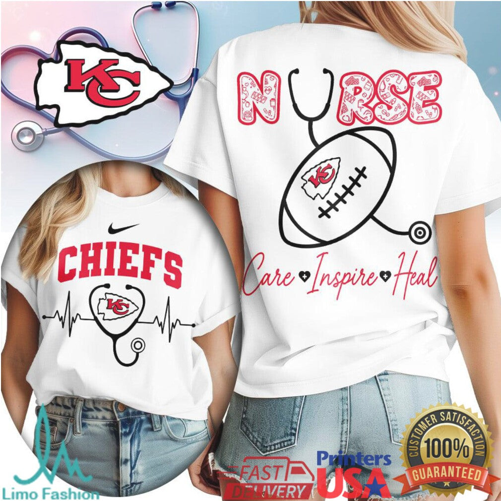 Kansas City Chiefs Nurse Gift T Shirt Medical Professional Football Fan Top - Limotees LLC