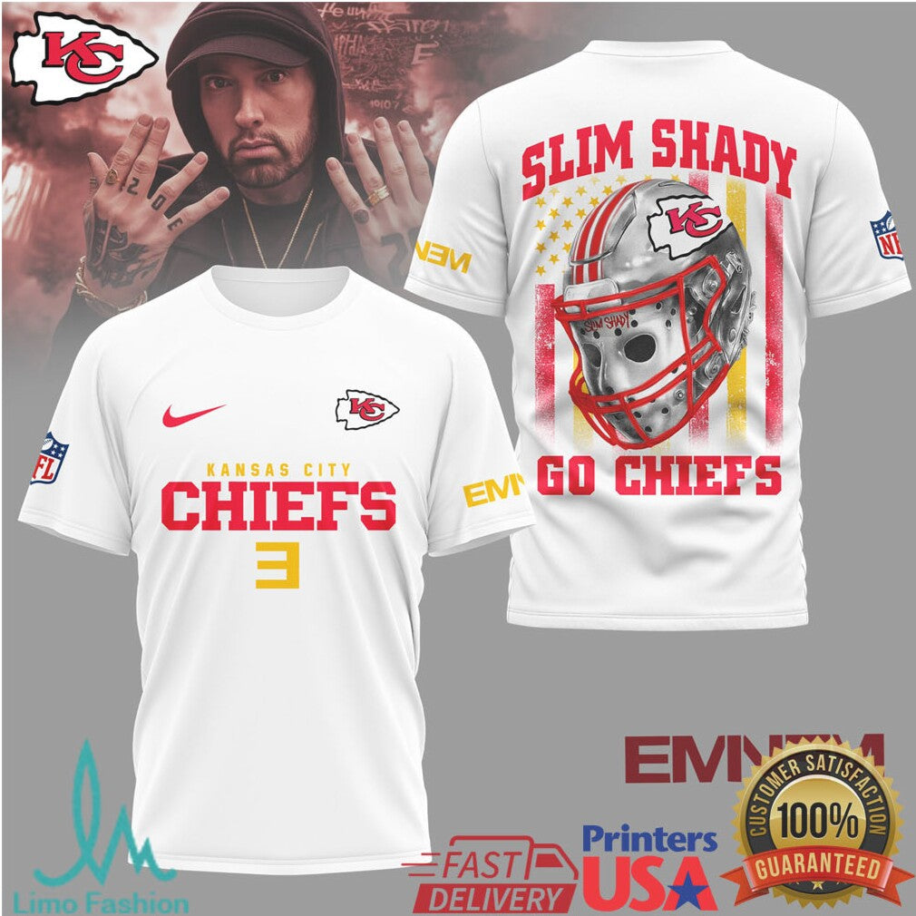 Kansas City Chiefs Official NFL Eminem Fan 3D Shirt - Limotees LLC