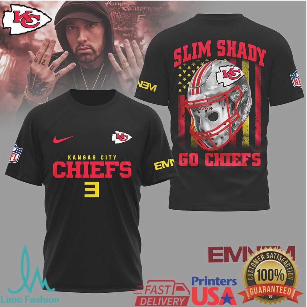 Kansas City Chiefs Official NFL Eminem Fan 3D Shirt - Limotees LLC