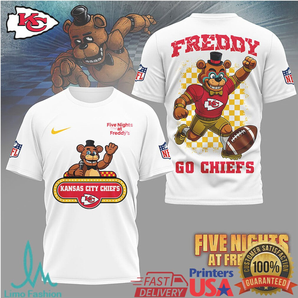 Kansas City Chiefs Official NFL Five Nights at Freddy's 3D Shirt - Limotees LLC