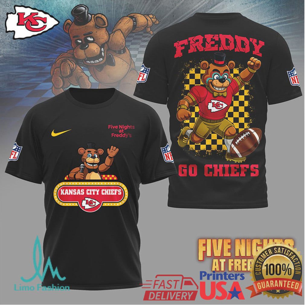 Kansas City Chiefs Official NFL Five Nights at Freddy's 3D Shirt - Limotees LLC