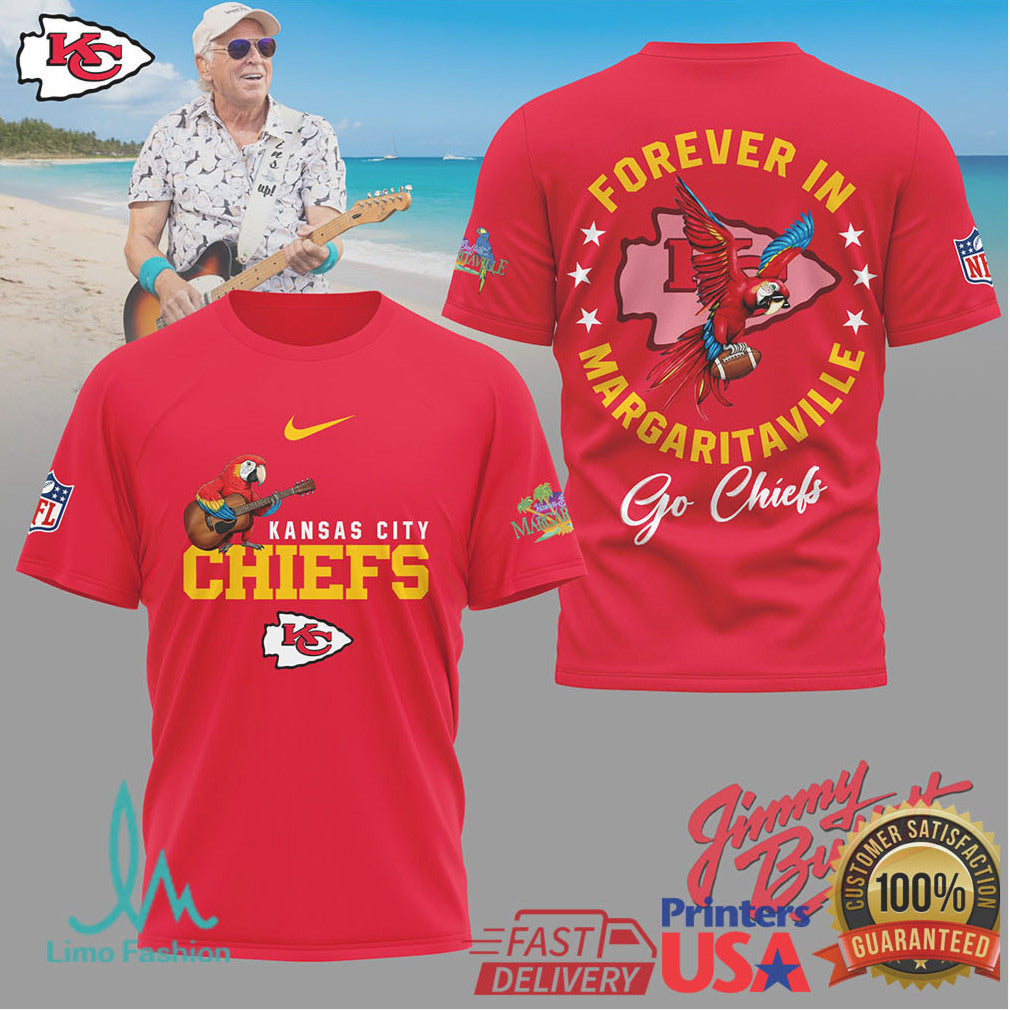 Kansas City Chiefs Official NFL Forever in Margaritaville 3D Shirt - Limotees LLC