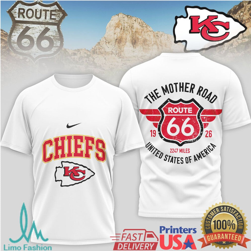 Kansas City Chiefs Official NFL Route 66 3D Shirt - Limotees LLC