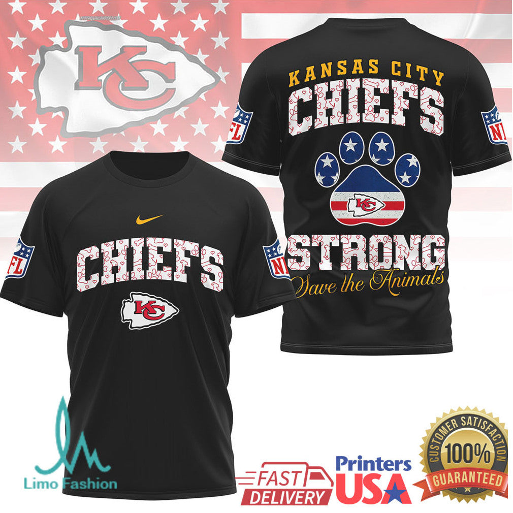 Kansas City Chiefs Official NFL Save The Animals Fan 3D Shirt - Limotees LLC